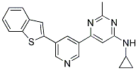 6-[5-(1-BENZOTHIEN-2-YL)PYRIDIN-3-YL]-N-CYCLOPROPYL-2-METHYLPYRIMIDIN-4-AMINE Struktur