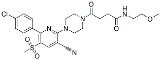 4-[4-(6-(4-CHLOROPHENYL)-3-CYANO-5-(METHYLSULFONYL)PYRIDIN-2-YL)PIPERAZIN-1-YL]-N-(2-METHOXYETHYL)-4-OXOBUTANAMIDE Struktur