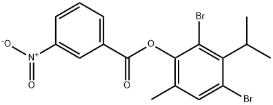 2,4-DIBROMO-3-ISOPROPYL-6-METHYLPHENYL 3-NITROBENZENECARBOXYLATE Struktur