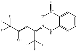 (Z)-1,1,1,5,5,5-HEXAFLUORO-4-HYDROXY-3-PENTEN-2-ONE N-(3-NITRO-2-PYRIDINYL)HYDRAZONE Struktur