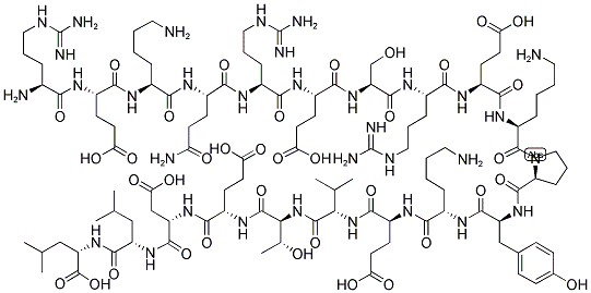 H-ARG-GLU-LYS-GLN-ARG-GLU-SER-ARG-GLU-LYS-PRO-TYR-LYS-GLU-VAL-THR-GLU-ASP-LEU-LEU-OH Struktur