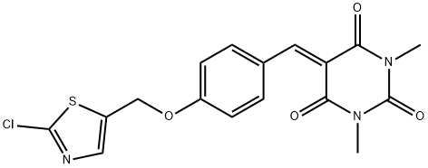 5-((4-[(2-CHLORO-1,3-THIAZOL-5-YL)METHOXY]PHENYL)METHYLENE)-1,3-DIMETHYL-2,4,6(1H,3H,5H)-PYRIMIDINETRIONE Struktur