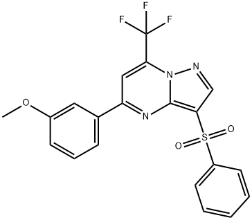 5-(3-METHOXYPHENYL)-3-(PHENYLSULFONYL)-7-(TRIFLUOROMETHYL)PYRAZOLO[1,5-A]PYRIMIDINE Struktur