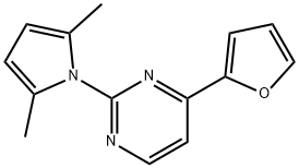 2-(2,5-DIMETHYL-1H-PYRROL-1-YL)-4-(2-FURYL)PYRIMIDINE Struktur