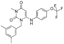 1-(3,5-DIMETHYLBENZYL)-3-METHYL-6-([4-(TRIFLUOROMETHOXY)PHENYL]AMINO)PYRIMIDINE-2,4(1H,3H)-DIONE Struktur