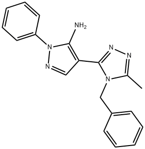 4-(4-BENZYL-5-METHYL-4H-1,2,4-TRIAZOL-3-YL)-1-PHENYL-1H-PYRAZOL-5-AMINE Struktur