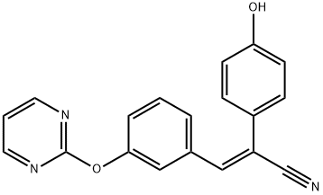 (E)-2-(4-HYDROXYPHENYL)-3-[3-(2-PYRIMIDINYLOXY)PHENYL]-2-PROPENENITRILE Struktur