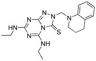 2-((3,4-DIHYDROQUINOLIN-1(2H)-YL)METHYL)-5,7-BIS(ETHYLAMINO)-[1,2,4]TRIAZOLO[4,3-A][1,3,5]TRIAZINE-3(2H)-THIONE Struktur