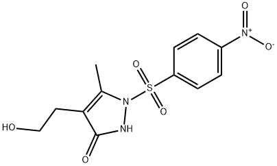 4-(2-HYDROXYETHYL)-5-METHYL-1-[(4-NITROPHENYL)SULFONYL]-1,2-DIHYDRO-3H-PYRAZOL-3-ONE Struktur