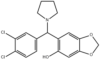 6-[(3,4-DICHLOROPHENYL)(1-PYRROLIDINYL)METHYL]-1,3-BENZODIOXOL-5-OL Struktur