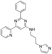 N-[3-(1H-IMIDAZOL-1-YL)PROPYL]-2-PHENYL-6-PYRIDIN-2-YLPYRIMIDIN-4-AMINE Struktur