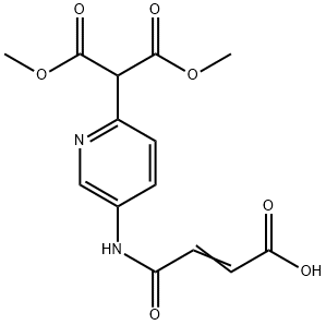 (E)-4-((6-[2-METHOXY-1-(METHOXYCARBONYL)-2-OXOETHYL]-3-PYRIDINYL)AMINO)-4-OXO-2-BUTENOIC ACID Struktur