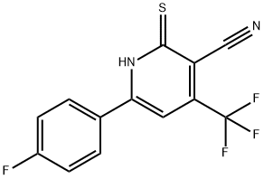 4-(TRIFLUOROMETHYL)-6-(4-FLUOROPHENYL)-1,2-DIHYDRO-2-THIOXOPYRIDINE-3-CARBONITRILE Struktur