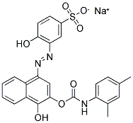 3-[3-(2,4-DIMETHYLPHENYLAMINOCARBOXY)-4-HYDROXY-1-NAPHTHYLAZO]-4-HYDROXYBENZENESULFONIC ACID SODIUM SALT Struktur