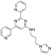 N-[3-(1H-IMIDAZOL-1-YL)PROPYL]-2-PYRIDIN-2-YL-6-PYRIDIN-3-YLPYRIMIDIN-4-AMINE Struktur