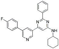 CYCLOHEXYL-(6-[5-(4-FLUORO-PHENYL)-PYRIDIN-3-YL]-2-PHENYL-PYRIMIDIN-4-YL)-AMINE Struktur