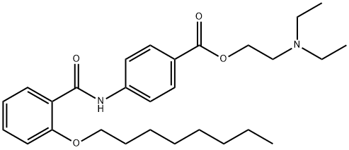 N-DIETHYLAMINOETHYL-P-[2-(-N-OCTYLOXY)-BENZOYL]AMINOBENZOATE Struktur