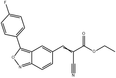 ETHYL (Z)-2-CYANO-3-[3-(4-FLUOROPHENYL)-2,1-BENZISOXAZOL-5-YL]-2-PROPENOATE Struktur