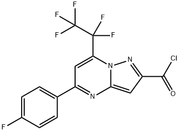 5-(4-FLUORO-PHENYL)-7-PENTAFLUOROETHYL-PYRAZOLO[1, 5-A]PYRIMIDINE-2-CARBONYL CHLORIDE Struktur