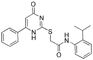 N-(2-ISOPROPYLPHENYL)-2-[(4-OXO-6-PHENYL-1,4-DIHYDROPYRIMIDIN-2-YL)THIO]ACETAMIDE Struktur