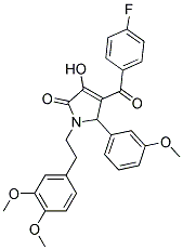 1-(3,4-DIMETHOXYPHENETHYL)-4-(4-FLUOROBENZOYL)-3-HYDROXY-5-(3-METHOXYPHENYL)-1H-PYRROL-2(5H)-ONE Struktur