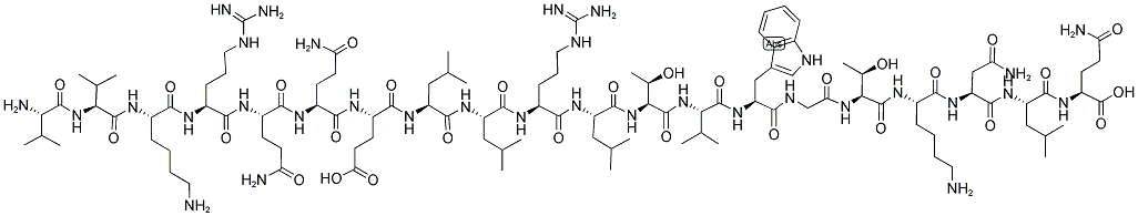 H-VAL-VAL-LYS-ARG-GLN-GLN-GLU-LEU-LEU-ARG-LEU-THR-VAL-TRP-GLY-THR-LYS-ASN-LEU-GLN-OH Struktur