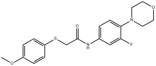 N-(3-FLUORO-4-MORPHOLINOPHENYL)-2-[(4-METHOXYPHENYL)SULFANYL]ACETAMIDE Struktur