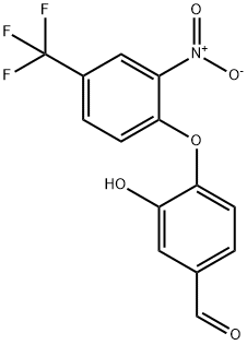 3-HYDROXY-4-(2-NITRO-4-TRIFLUOROMETHYL-PHENOXY)-BENZALDEHYDE Struktur