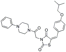 (E)-5-(4-ISOBUTOXYBENZYLIDENE)-3-(2-OXO-2-(4-PHENYLPIPERAZIN-1-YL)ETHYL)THIAZOLIDINE-2,4-DIONE Struktur