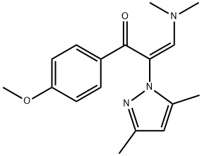 (E)-3-(DIMETHYLAMINO)-2-(3,5-DIMETHYL-1H-PYRAZOL-1-YL)-1-(4-METHOXYPHENYL)-2-PROPEN-1-ONE Struktur