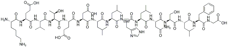 H-LYS-GLU-VAL-THR-GLU-ASP-LEU-LEU-HIS-LEU-ASN-SER-LEU-PHE-GLY-OH Structure