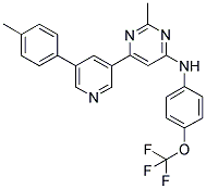 [2-METHYL-6-(5-P-TOLYL-PYRIDIN-3-YL)-PYRIMIDIN-4-YL]-(4-TRIFLUOROMETHOXY-PHENYL)-AMINE Struktur