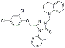 5-((2,4-DICHLOROPHENOXY)METHYL)-2-((3,4-DIHYDROQUINOLIN-1(2H)-YL)METHYL)-4-O-TOLYL-2H-1,2,4-TRIAZOLE-3(4H)-THIONE Struktur