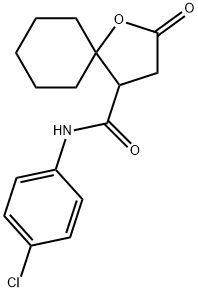 N-(4-CHLOROPHENYL)-2-OXO-1-OXASPIRO[4.5]DECANE-4-CARBOXAMIDE Struktur