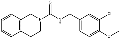 N-(3-CHLORO-4-METHOXYBENZYL)-3,4-DIHYDRO-2(1H)-ISOQUINOLINECARBOXAMIDE Struktur