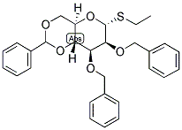 ETHYL 2,3-DI-O- BENZYL-4,6-O-BENZYLIDENE-1-DEOXY-1-THIO- ALPHA-D-MANNOPYRANOSIDE Struktur