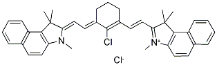 2-[2-[2-CHLORO-3-[2-(1,3-DIHYDRO-1,1,3-TRIMETHYL-2H-BENZO[E]-INDOL-2-YLIDENE)-ETHYLIDENE]-1-CYCLOHEXEN-1-YL]-ETHENYL]-1,1,3-TRIMETHYL-1H-BENZO[E]INDOLIUM CHLORIDE Struktur