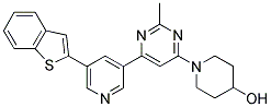 1-[6-(5-BENZO[B]THIOPHEN-2-YL-PYRIDIN-3-YL)-2-METHYL-PYRIMIDIN-4-YL]-PIPERIDIN-4-OL Struktur