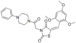 (E)-3-(2-OXO-2-(4-PHENYLPIPERAZIN-1-YL)ETHYL)-5-(2,4,6-TRIMETHOXYBENZYLIDENE)THIAZOLIDINE-2,4-DIONE Struktur