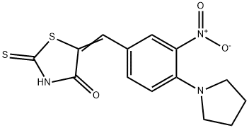 5-([3-NITRO-4-(1-PYRROLIDINYL)PHENYL]METHYLENE)-2-THIOXO-1,3-THIAZOLAN-4-ONE Struktur