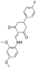 2-{[(2,4-DIMETHOXYPHENYL)AMINO]METHYLENE}-5-(4-FLUOROPHENYL)CYCLOHEXANE-1,3-DIONE Struktur