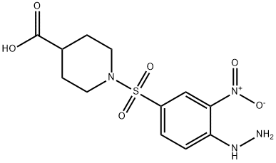 1-[(4-HYDRAZINO-3-NITROPHENYL)SULFONYL]-4-PIPERIDINECARBOXYLIC ACID Struktur