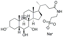 5-BETA-CHOLANIC ACID-3-ALPHA, 6-BETA, 7-ALPHA, -TRIOL N-(2-SULPHOETHYL)-AMIDE SODIUM SALT Struktur