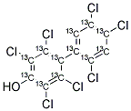 13C12-2,2',3,4',5,5',6-HEPTACHLORO-4-BIPHENYLOL Struktur