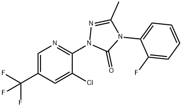 2-[3-CHLORO-5-(TRIFLUOROMETHYL)-2-PYRIDINYL]-4-(2-FLUOROPHENYL)-5-METHYL-2,4-DIHYDRO-3H-1,2,4-TRIAZOL-3-ONE Struktur