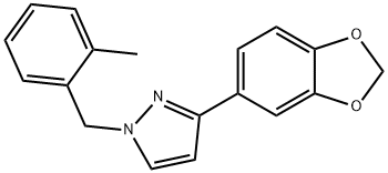 3-(1,3-BENZODIOXOL-5-YL)-1-(2-METHYLBENZYL)-1H-PYRAZOLE Struktur