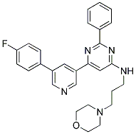 (6-[5-(4-FLUORO-PHENYL)-PYRIDIN-3-YL]-2-PHENYL-PYRIMIDIN-4-YL)-(3-MORPHOLIN-4-YL-PROPYL)-AMINE Struktur