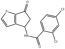 2,4-DICHLORO-N-(6-OXO-5,6-DIHYDRO-4H-CYCLOPENTA[B]THIOPHEN-4-YL)BENZENECARBOXAMIDE Struktur