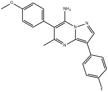 3-(4-FLUOROPHENYL)-6-(4-METHOXYPHENYL)-5-METHYLPYRAZOLO[1,5-A]PYRIMIDIN-7-AMINE Struktur