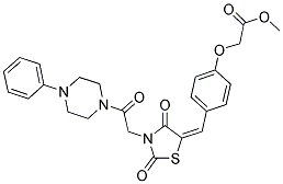 (E)-METHYL 2-(4-((2,4-DIOXO-3-(2-OXO-2-(4-PHENYLPIPERAZIN-1-YL)ETHYL)THIAZOLIDIN-5-YLIDENE)METHYL)PHENOXY)ACETATE Struktur